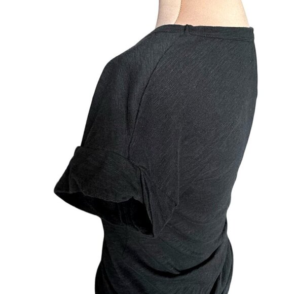 Madewell Hi-Line Fitted Long Tee T-Shirt Sz. XS Black Short Rolled Sleeves - Picture 4 of 11